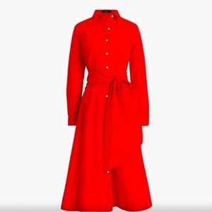 J. Crew Red Shirtdress